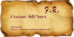 Fleiser Róbert névjegykártya